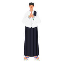 Muslim Man Greeting Pose Illustration