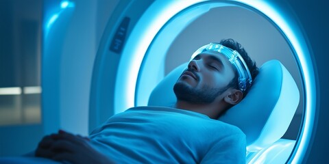 Innovative Brain Care: A Patient Receiving Advanced Treatment from a Doctor