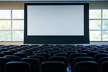 Empty Auditorium with Projection Screen