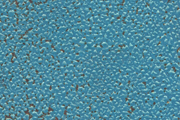 blue paint blistered and rough metal surface