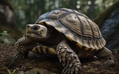 Fototapeta premium A Close-up of a Turtle in its Natural Habitat