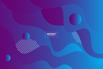 Purple and blue gradient geometric business banner design. Creative banner design with wave and circle shape as template. Simple design on horizontal banner. Vector Eps10