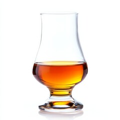 A smooth bourbon with a hint of vanilla, warm and complex, isolated white background