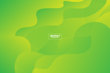 Obraz premium Green abstract geometric background with wave and line pattern. Fresh background, bright design. Vector Eps10