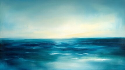 Obraz premium Serene Ocean at Sunrise Abstract Painting