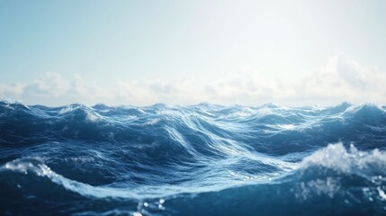 Ocean Waves and Blue Skies