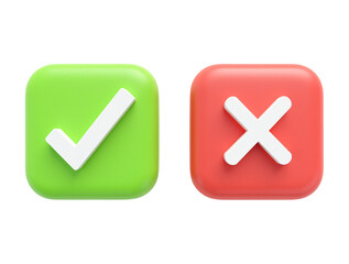  two square buttons designed for user interaction. On the left, a green button displays a white checkmark generative ai