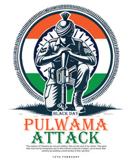 Pulwama Attack a black day in India Social Media Post Template banner
