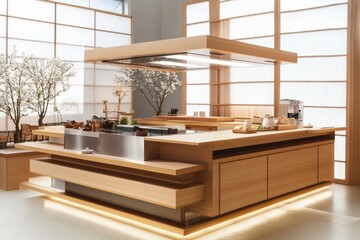 Modern Minimalist Kitchen Island Design With Subtle Lighting