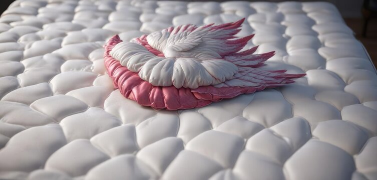 Acarien vu en gros plan sur un matelas avec sa forme elliptique et ses ailes d?ploy?es, form?, insecte, macrophotographie