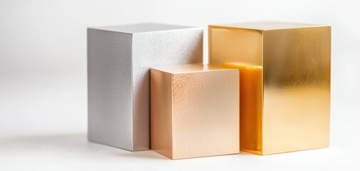 Obraz premium Elegant geometric shape arrangement studio product photography minimalistic centered modern design
