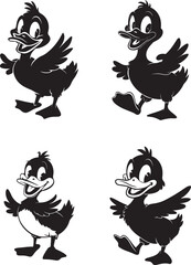Cute Cartoon Ducks Vector Graphic Design