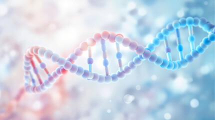 Abstract DNA Helix in Soft Pastel Colors Representing Genetic Research and Biotechnology