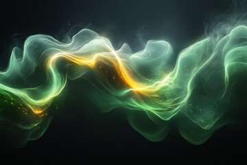 Fototapeta premium Creative Green Light Flow On Black