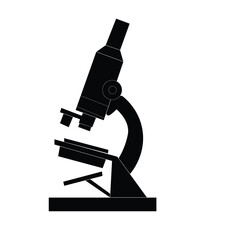 black microscope icon- vector illustration