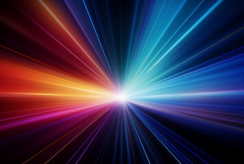 Colorful light effects on a black background, swirling colorful lights in the dark