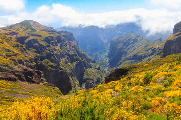 Beautiful view from Pico do Arieiro on Madeira island, Portugal