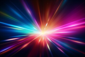 Colorful light effects on a black background, swirling colorful lights in the dark