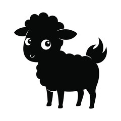 Cute sheep silhouette vector art illustrator.