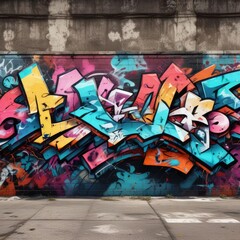 Obraz premium Abstract urban graffiti patterns with funky elements, graffiti, seamless, spray paint