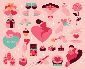 甘くキラキラしたバレンタインのかわいいイラスト