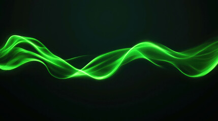 Delicate Green Waves Cascading Like an Aurora Across a Dark Background
