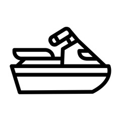 motorboat outline style