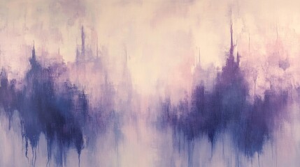 Naklejka premium Ethereal Cityscape in Lavender Hues