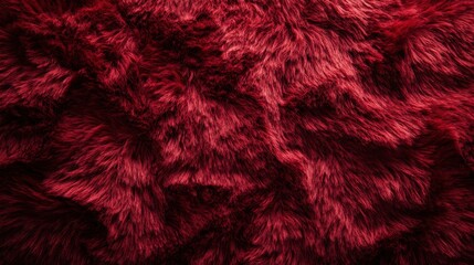Naklejka premium Vibrant red fur texture inviting warmth and elegance for stylish decor and fashion creations
