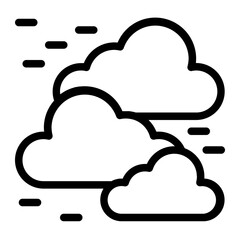 Cloud Covered Sky Line Icon