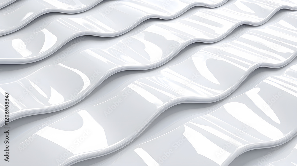 Poster A smooth, undulating surface with a glossy finish, showcasing waves that create a rhythmic pattern of light and shadow