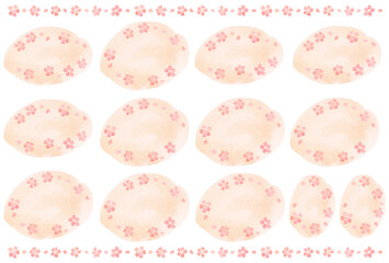 桜模様のステッカー　背景イラスト