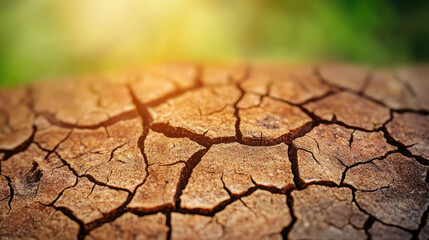 Fototapeta premium Detailed Macro Shot of Rough Cracked Texture on Tree Bark with Beautiful Background Blur