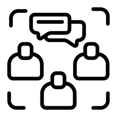 Group Discussion Line Icon