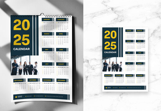 Blue And Yellow Calendar