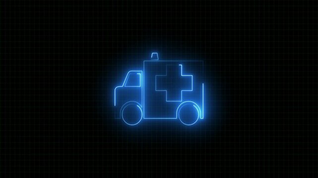 Isolated ambulance icon animation on background Emergency in Motion Lifeline on the Move