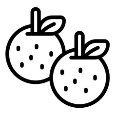 Mandarin Oranges Line Icon