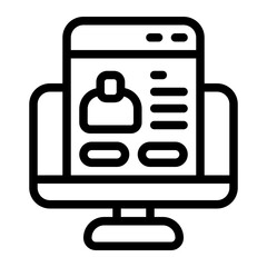 Mobile App Job Line Icon