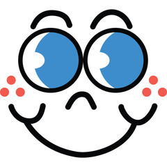 illustration cute face retro art style