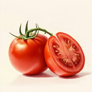 Tomatoes, light background, two tomatoes