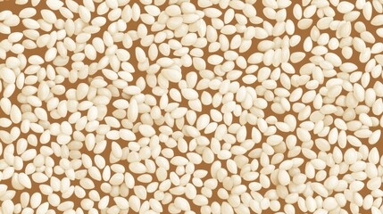 Fototapeta premium 60.A modern and clean vector design featuring white sesame seeds distributed evenly across a brown background, with slight gradient effects for a polished aesthetic.