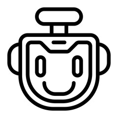Robot Displaying Emoji Line Icon