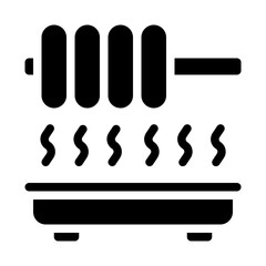 Satay on a Grill Solid Icon