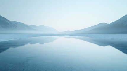 Serene Mountain Lake Reflection: A Breathtaking Panorama of Tranquility