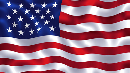 Fototapeta premium United States flag waving under bright sunlight creating a sense of patriotism and freedom