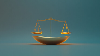 Symbolic scales representing justice and balance in a serene setting