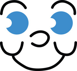 illustration cute face retro art style