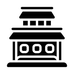Traditional Temple Solid Icon