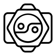 Yin and Yang Symbol Line Icon