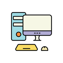 Computer icon isolated on a white background. Vector illustration.
